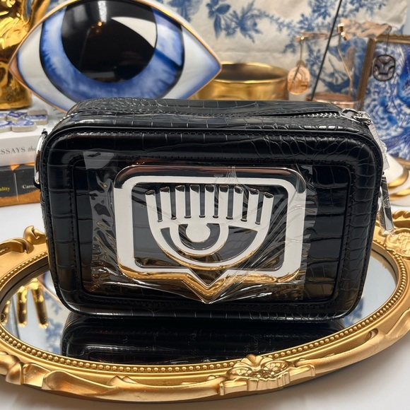 🆕 CHIARA FERRAGNI 🧿 NWT Eyelike-Motif Borsa Crossbody Bag - Black 🧿 - Picture 3 of 14